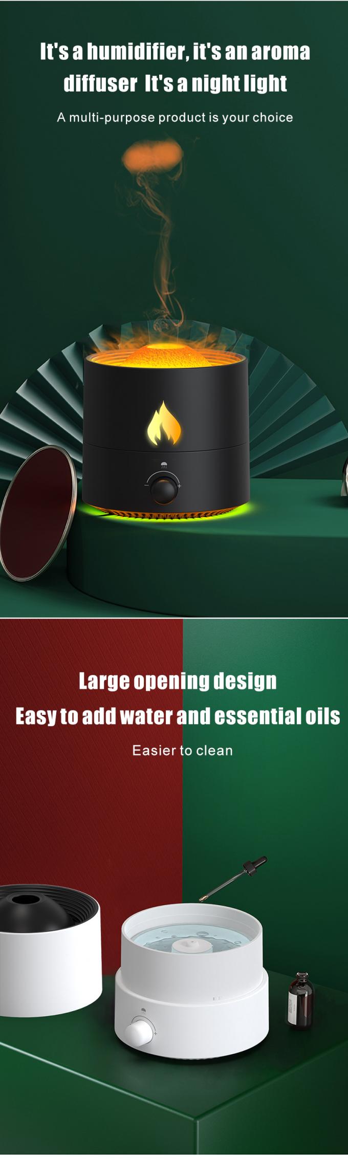 Watermelon Vuur Vulkaan Vochtbevochtiger Luchtverspreider Groothandel Draagbare Vlam Olie Essentiële Aroma Mini Vulkaan Diffuser 4