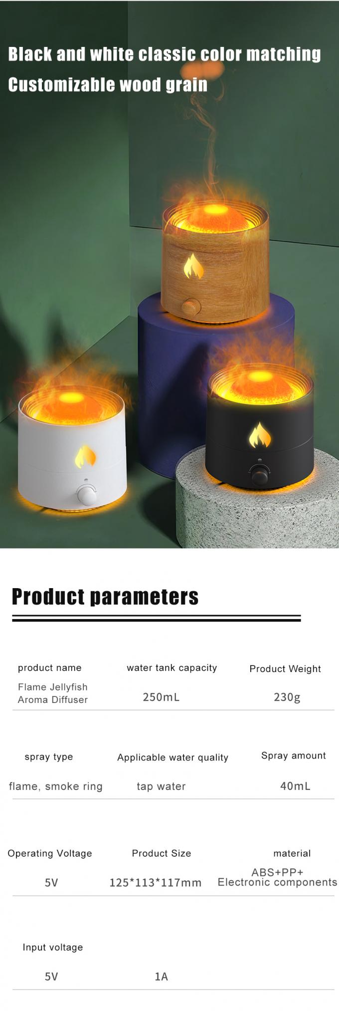 Watermelon Vuur Vulkaan Vochtbevochtiger Luchtverspreider Groothandel Draagbare Vlam Olie Essentiële Aroma Mini Vulkaan Diffuser 5