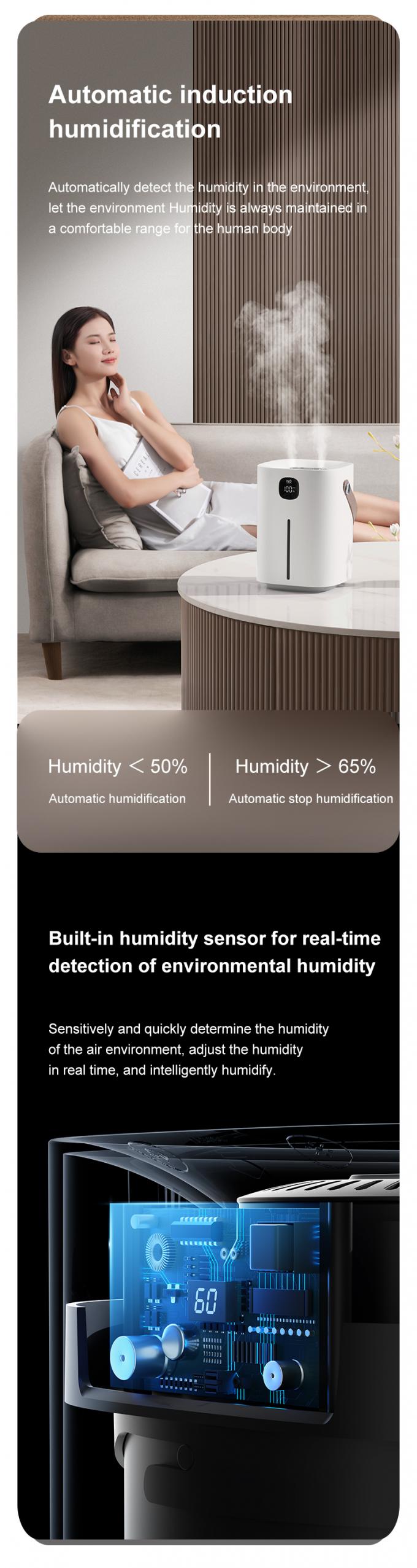 HOMEFISH 2000ml / 2L Ruimtevochtigder H2O Luchtvochtigder 4000mah 5