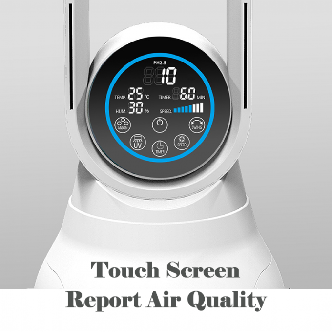 HOMEFISH Huishoudelijk luchtreiniger Luchtkoeling Oscillatorreiniger Ventilator 150m3/H 15