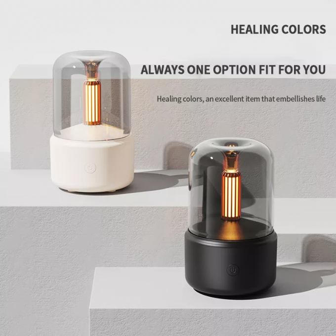 H2o Sproei Mist Maker Fogger Aroma Diffuser Essentiële olie Auto Luchtbevochtiger Mini Atmosfeer Simulatie Kaarslicht Bevochtiger 0