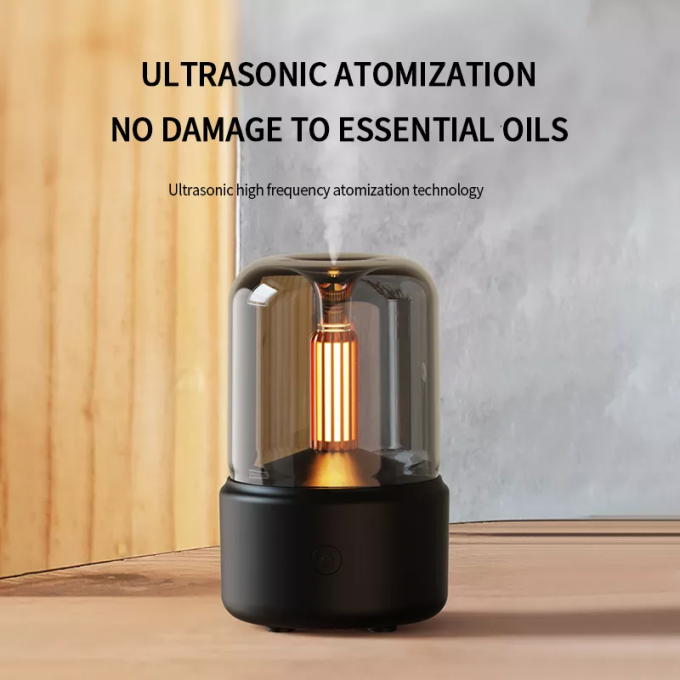 H2o Sproei Mist Maker Fogger Aroma Diffuser Essentiële olie Auto Luchtbevochtiger Mini Atmosfeer Simulatie Kaarslicht Bevochtiger 4