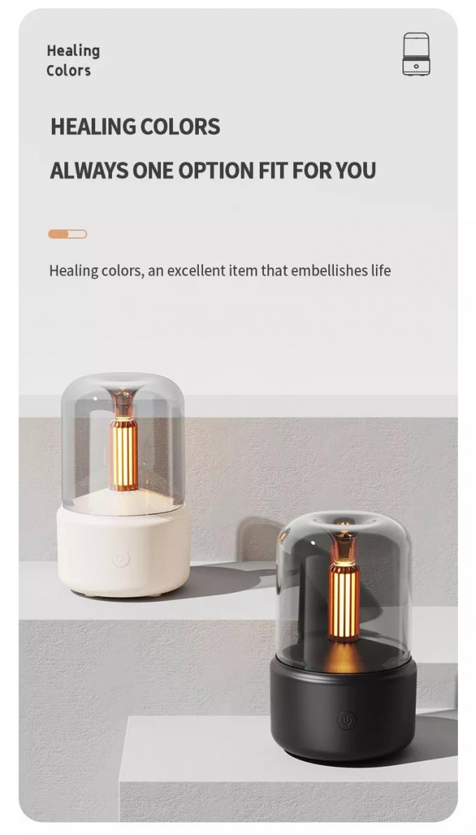 H2o Sproei Mist Maker Fogger Aroma Diffuser Essentiële olie Auto Luchtbevochtiger Mini Atmosfeer Simulatie Kaarslicht Bevochtiger 6
