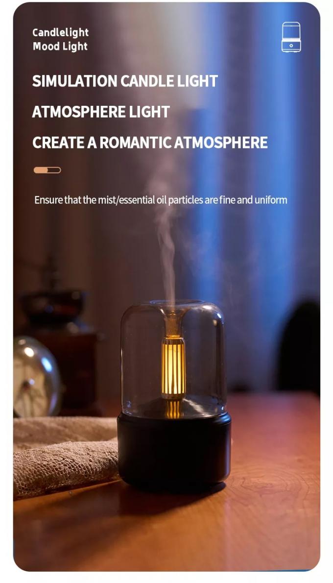 H2o Sproei Mist Maker Fogger Aroma Diffuser Essentiële olie Auto Luchtbevochtiger Mini Atmosfeer Simulatie Kaarslicht Bevochtiger 9