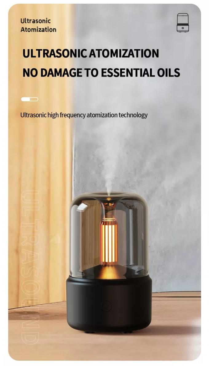 H2o Sproei Mist Maker Fogger Aroma Diffuser Essentiële olie Auto Luchtbevochtiger Mini Atmosfeer Simulatie Kaarslicht Bevochtiger 10