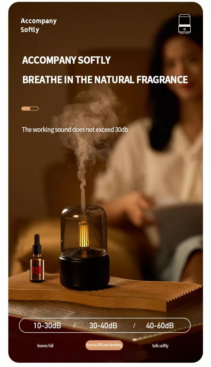H2o Sproei Mist Maker Fogger Aroma Diffuser Essentiële olie Auto Luchtbevochtiger Mini Atmosfeer Simulatie Kaarslicht Bevochtiger 8