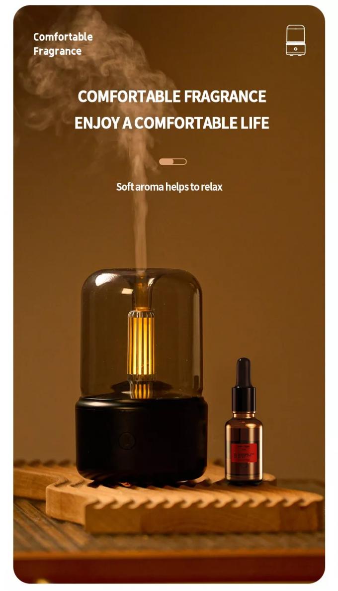 H2o Sproei Mist Maker Fogger Aroma Diffuser Essentiële olie Auto Luchtbevochtiger Mini Atmosfeer Simulatie Kaarslicht Bevochtiger 11