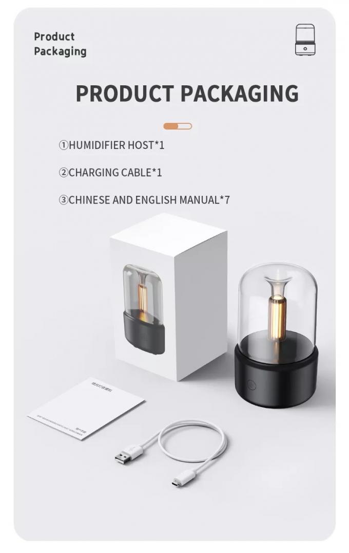H2o Sproei Mist Maker Fogger Aroma Diffuser Essentiële olie Auto Luchtbevochtiger Mini Atmosfeer Simulatie Kaarslicht Bevochtiger 12