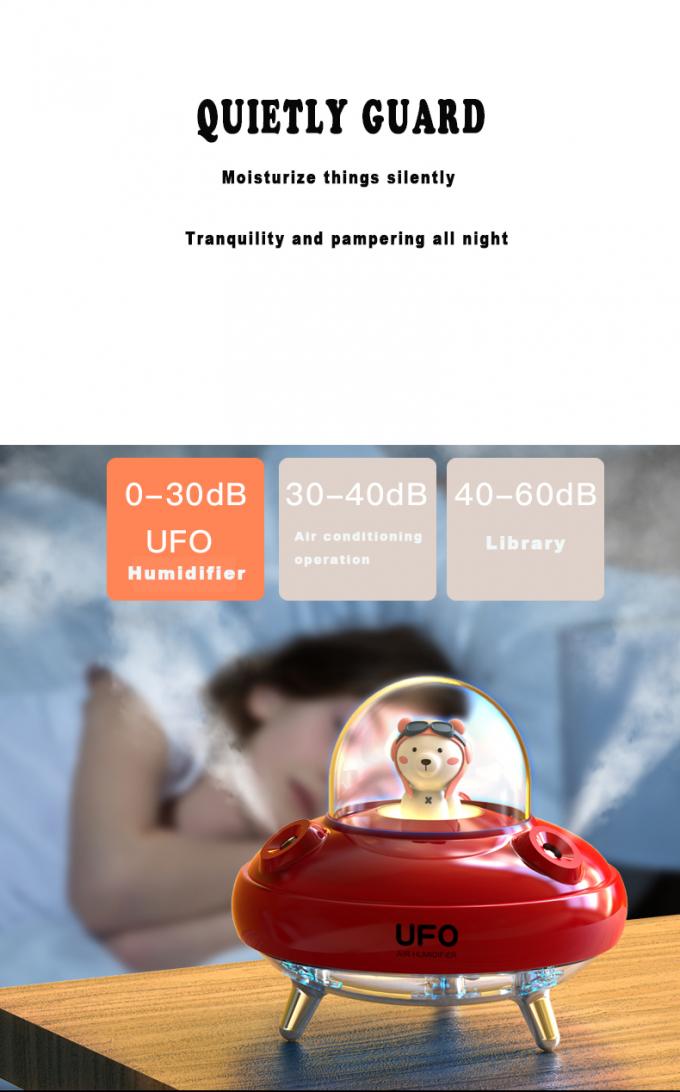 Draadloos oplaadbaar 400 ml UFO Astronaut Vochtbevochtiger USB 5V 6