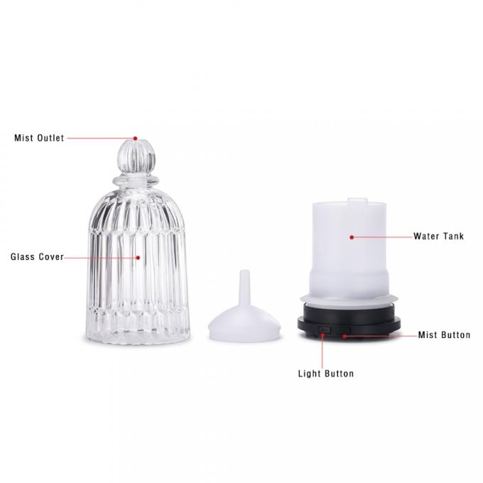 HOMEFISH 120 ml glazen aromatherapiebevochtiger Ultrasone huishoudelijke essentiële olie aroma diffuser 14