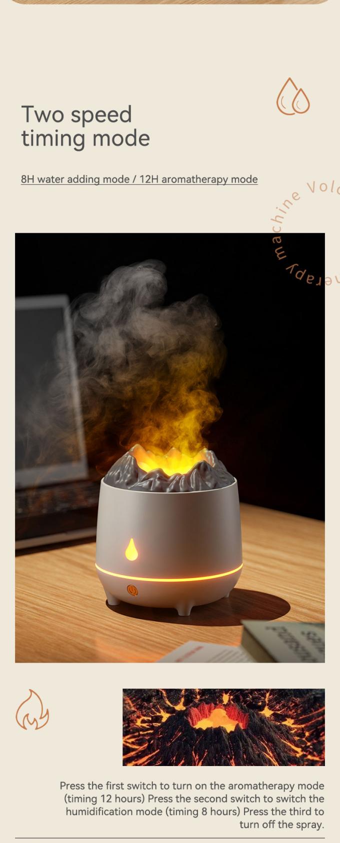 Nieuwe aankomst 400 ml Vulkaanse aromatherapie luchtbevochtiger Mini Draagbare luchtbevochtiger Twee modus Intelligente aromatherapie luchtbevochtiger 7