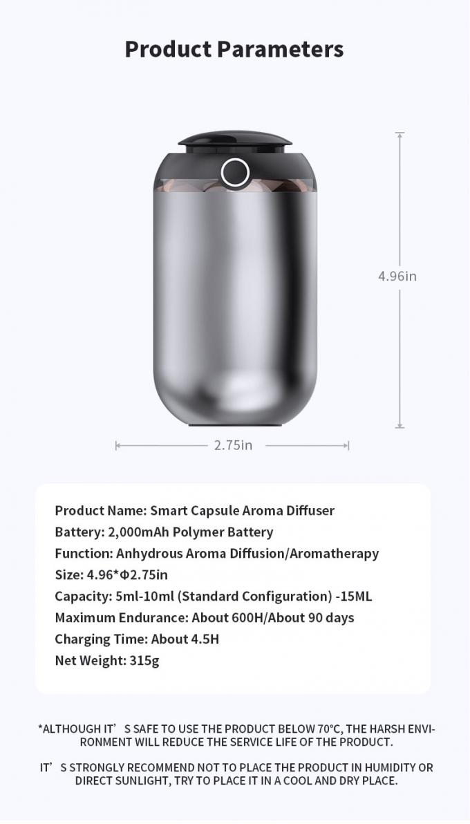 HOMEFISH 10 ml Essentiële olie diffusors Smart Capsule Aroma Diffuser Vochtverzorging Aromatherapie 10