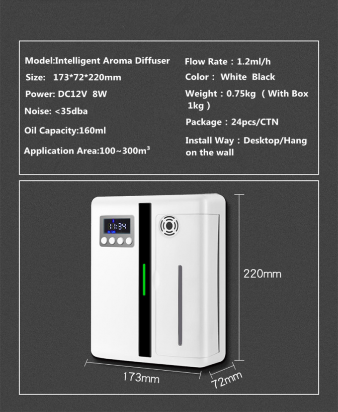 HOMEFISH 160 ml waterloze geurverspreider Bluetooth wandmontage geurmachine slimme geurverspreider voor hotel 6