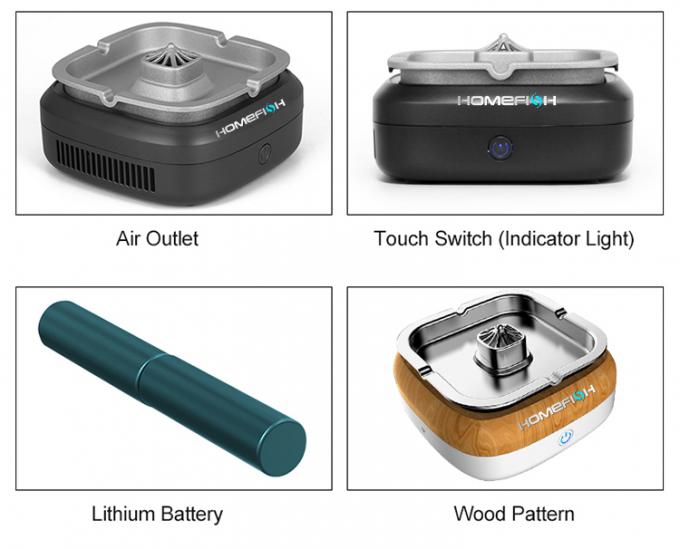 Homefish ODM 4000 mAh Batterijcapaciteit Elektrische luchtdesinfectie Kleine herlaadbare asbak luchtreiniger 12