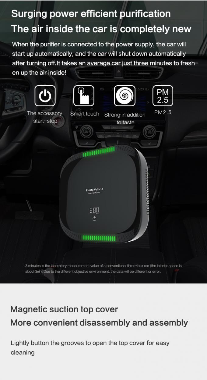 PM2.5 Display Auto Luchtreiniger Draagbare Desktop Mini Kamer In Auto's Luchtverontreinigende stoffen zuiveren USB Luchtreiniger 4