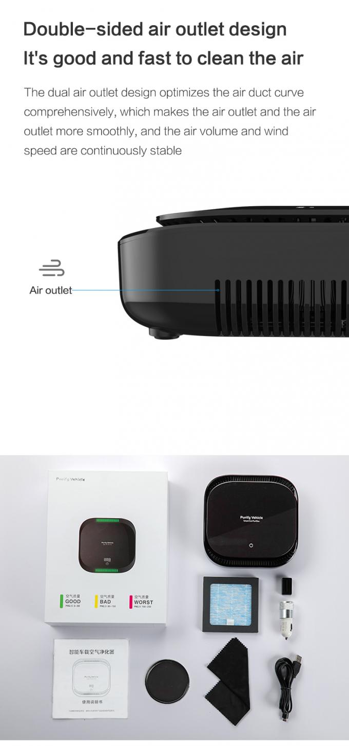PM2.5 Display Auto Luchtreiniger Draagbare Desktop Mini Kamer In Auto's Luchtverontreinigende stoffen zuiveren USB Luchtreiniger 8