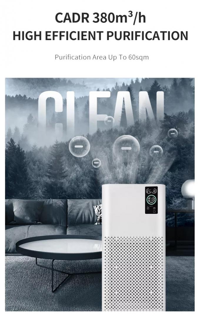 Huishoudelijke WIFI-luchtreinigers Lucht ioniserende ozonvrije kamer Hepa filter Smart Touch Control Huishoudelijke luchtreinigingsapparatuur 1