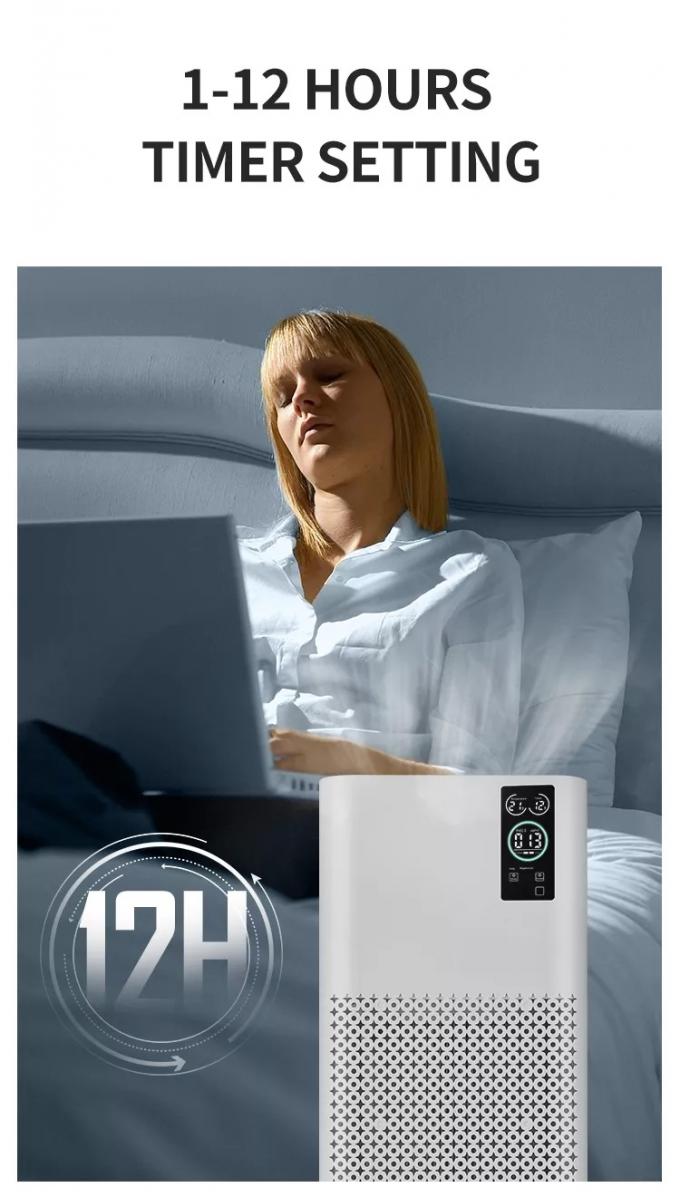 Huishoudelijke WIFI-luchtreinigers Lucht ioniserende ozonvrije kamer Hepa filter Smart Touch Control Huishoudelijke luchtreinigingsapparatuur 12