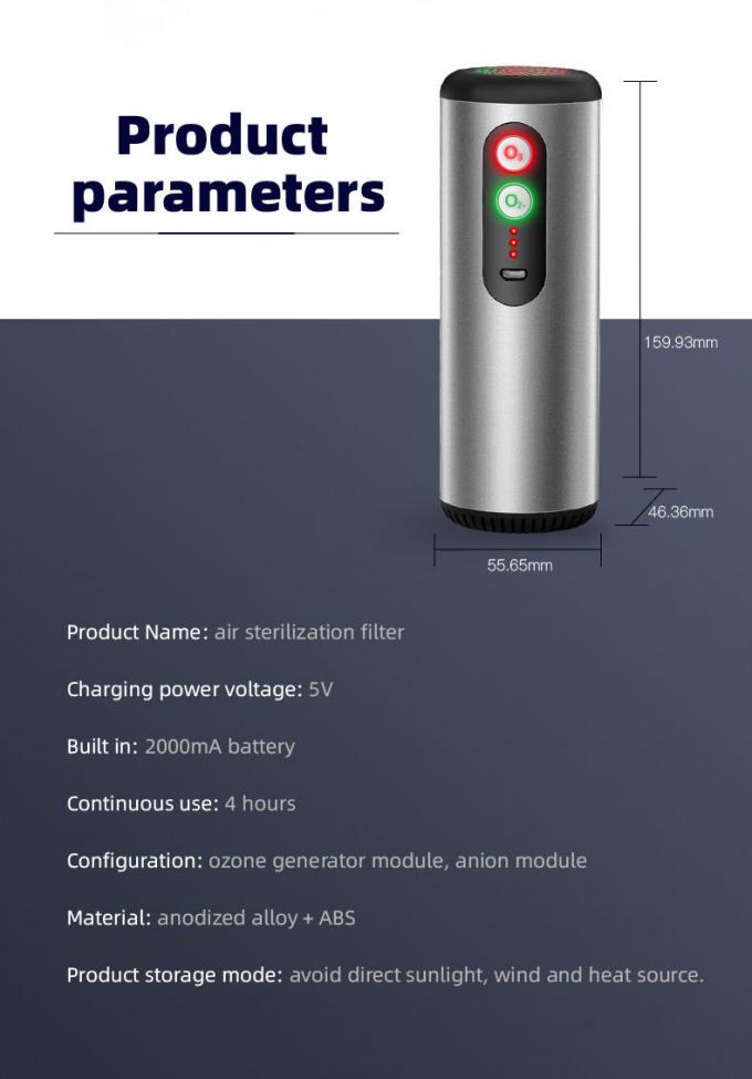Homefish OEM Auto Luchtreiniger UV Ozon Nieuwe Ionische Draagbare Ionisator Ozon Generator Luchtreiniger voor Auto Usb Huishoudelijke apparaten 10