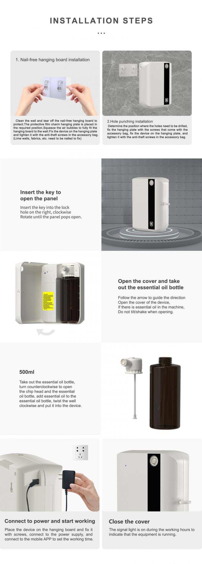 HOMEFISH 500 ml Smart Scent Air Machine HVAC Olie Diffuser DC 12V 5