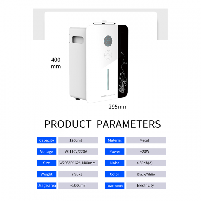 Smart Powerful HVAC System Geurverspreider 8000CBM Grote kamer Olie Niveauscherm WIFI App Metaal Diffuser Geur Air Machine 9