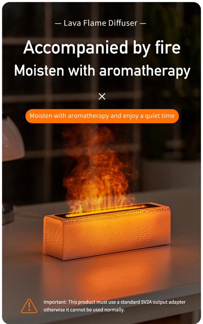 Lava Rainbow Flame Aroma Diffuser USB aangedreven Home Atmosphere Light 0