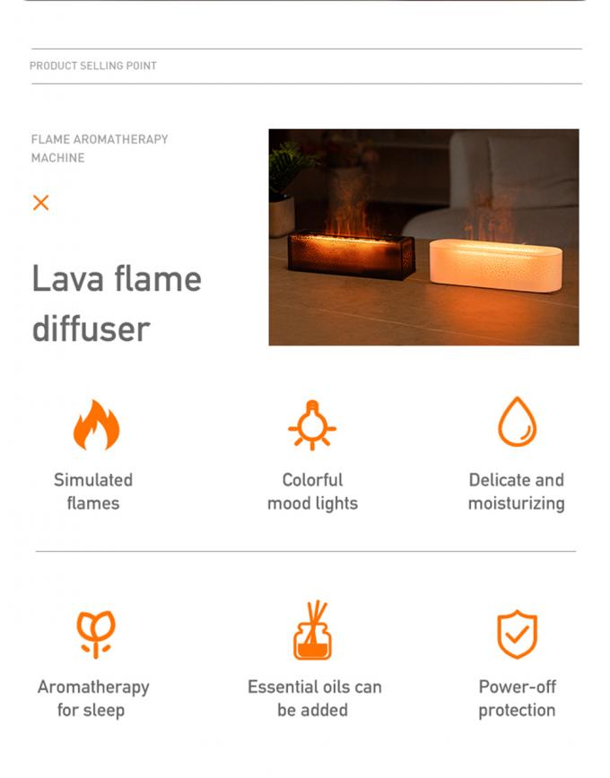 Lava Rainbow Flame Aroma Diffuser USB aangedreven Home Atmosphere Light 1