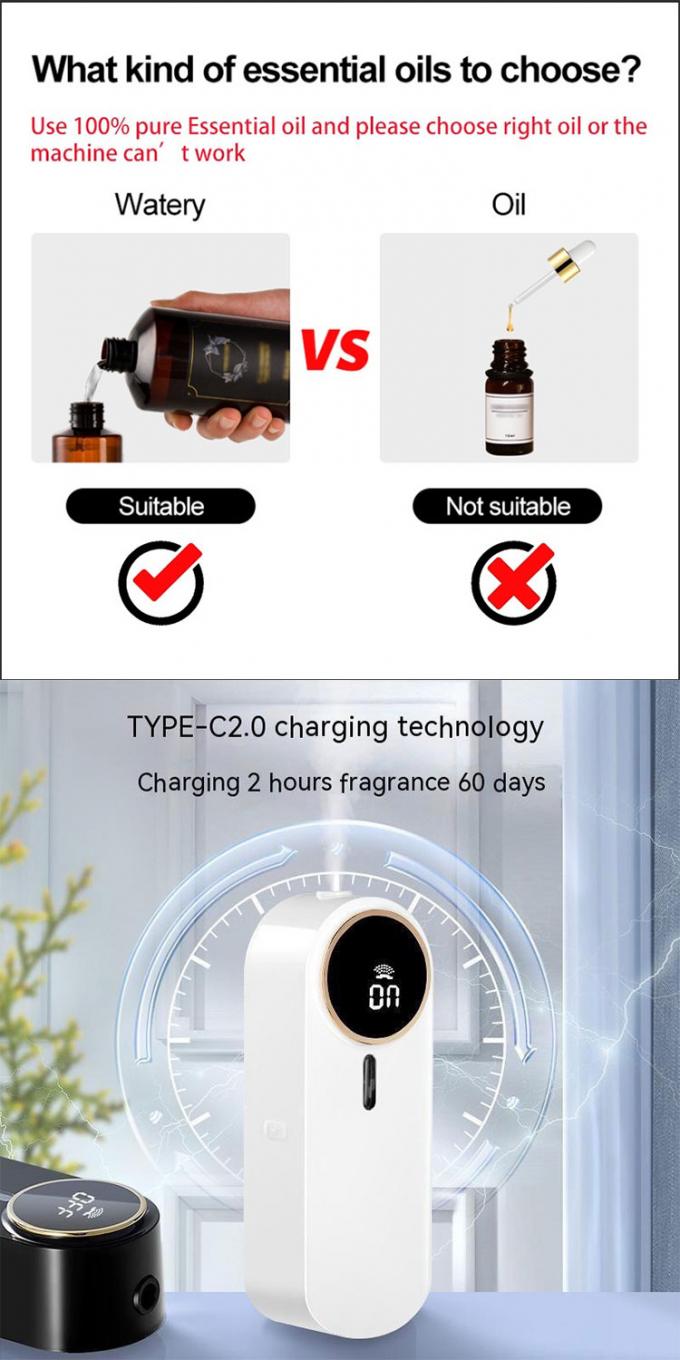Volledig automatische aromatherapie machine wandmontage aromatherapie essentiële olie diffuser 3