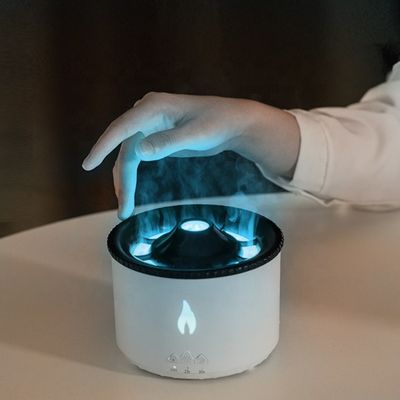 Goede prijs Elektrische aromaverspreider voor essentiële oliën met afstandsbediening Ultrasone slimme aromaverspreider Vulkaan 360 ml luchtbevochtiger Vlam online